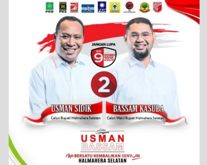 Usman Sidik dan Hassan Ali Bassam Kasuba (Usman-Bassam) Paslon Bupati dan Wakil Bupati Halsel Periode 2021-2026. 