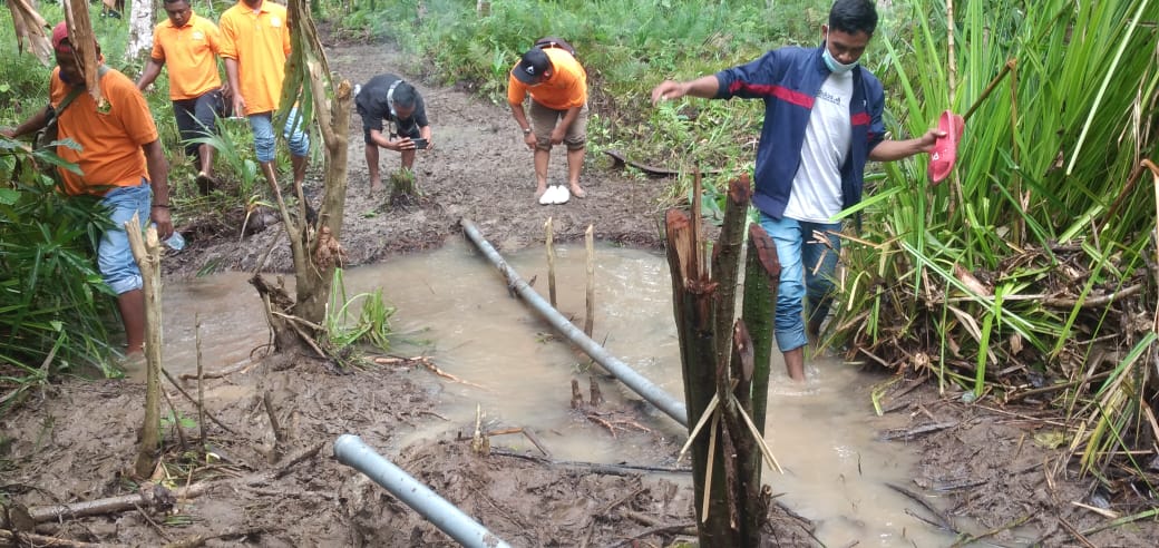 Kondisi pekerjaan air bersih Desa Kusubibi