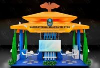 Stand milik Pemda Halsel yang akan ditampilkan di APKASI 2025 di Tangerang (Desain DPM-PTSP)