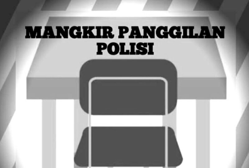 Ilustrasi terduga mangkir dari panggilan Polisi