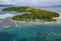 Pulau Kusu Island di Desa Kairew, Kecamatan Bacan Timur, Halmahera Selatan, Maluku Utara. foto Sadam Hadi|Segmen